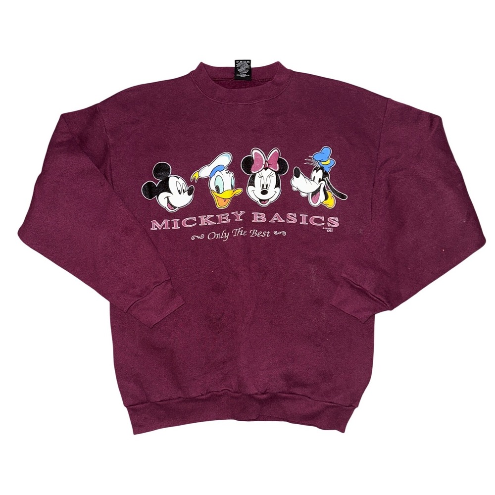 Vintage Disney Mickey Unlimited Jerry Leigh Sweatshirt Maroon Large USA Made